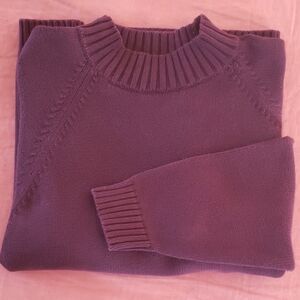 Lands' End Deep Purple Cotton Sweater